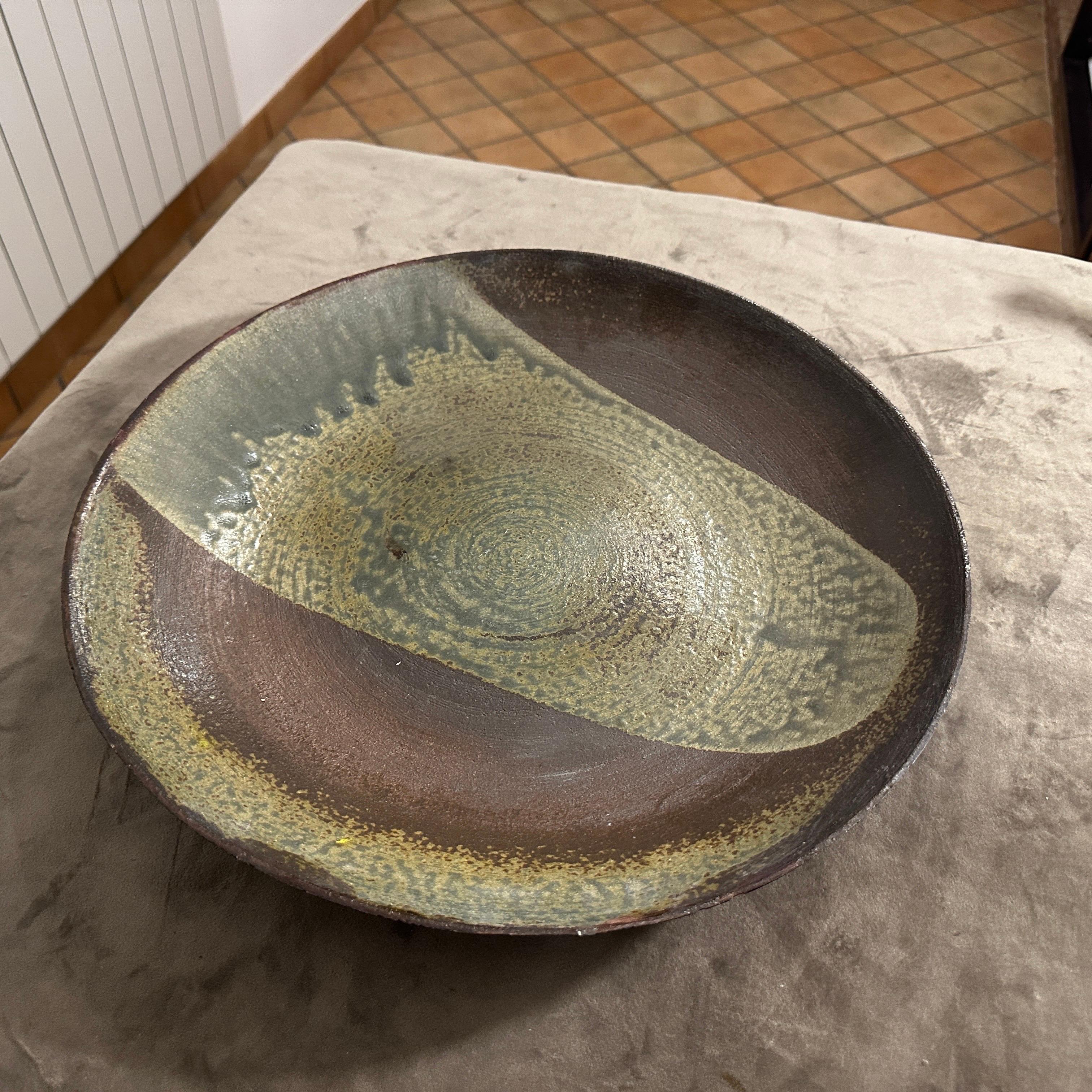 Grand plat en grès organique moderne des années 1960 par Nanni Valentini pour Ceramica Arcore en vente 3