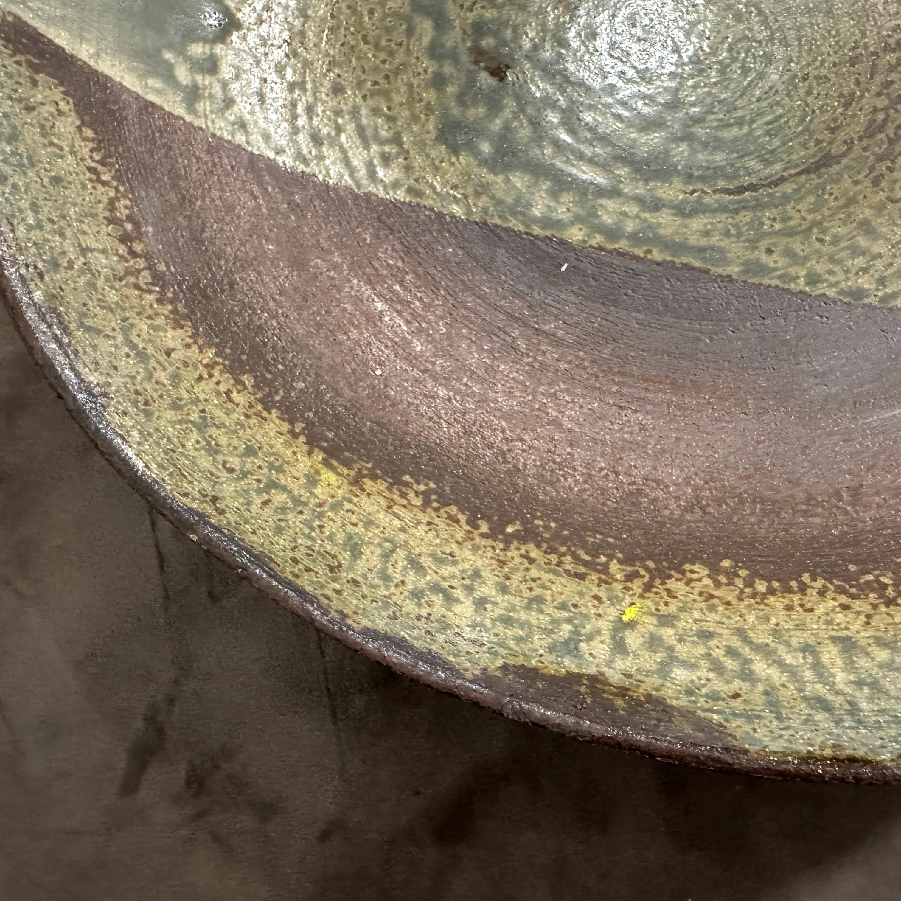 20ième siècle Grand plat en grès organique moderne des années 1960 par Nanni Valentini pour Ceramica Arcore en vente