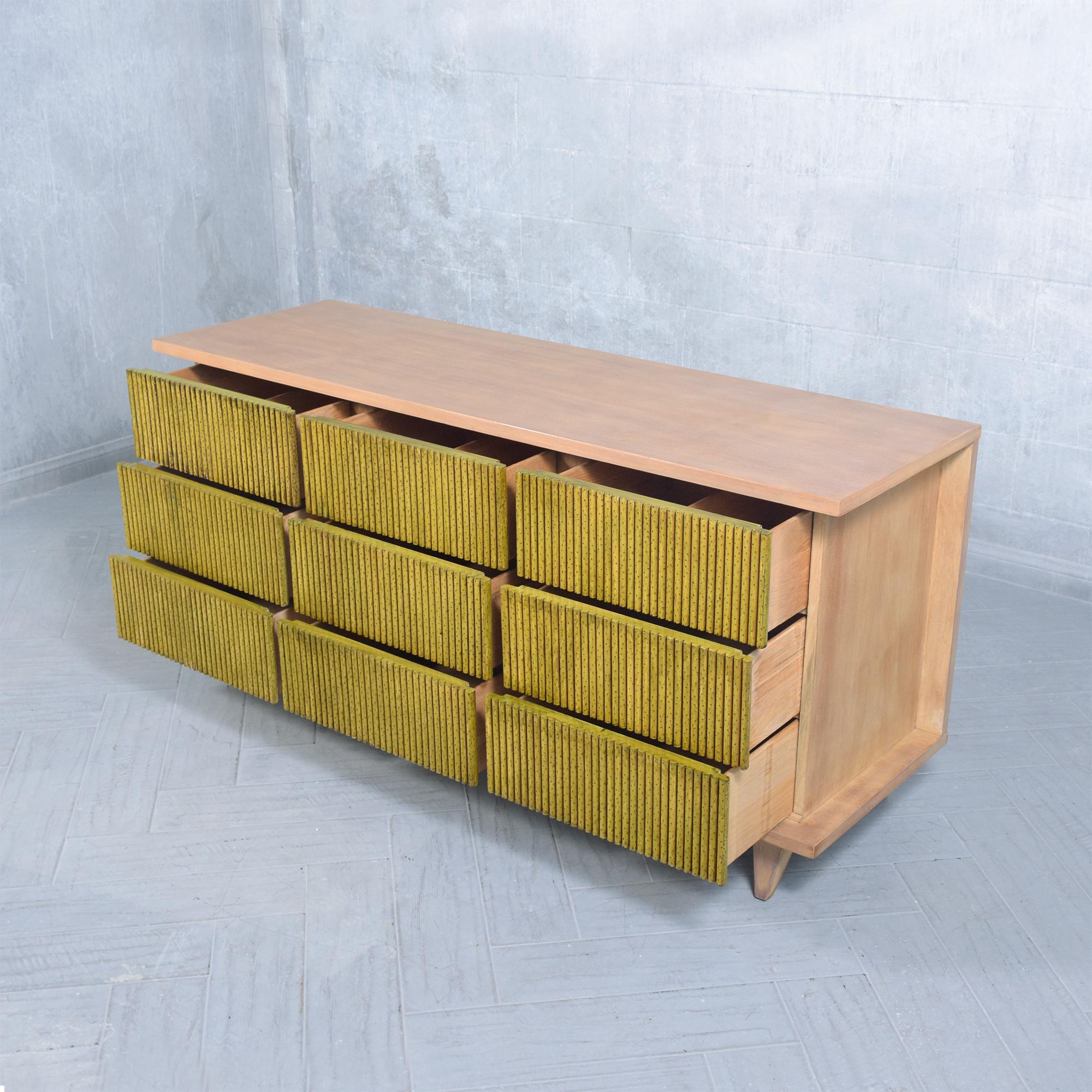 Paint 1960s Walnut Mid-Century Organic Modern Chest of Drawers: Handcrafted & Restored For Sale