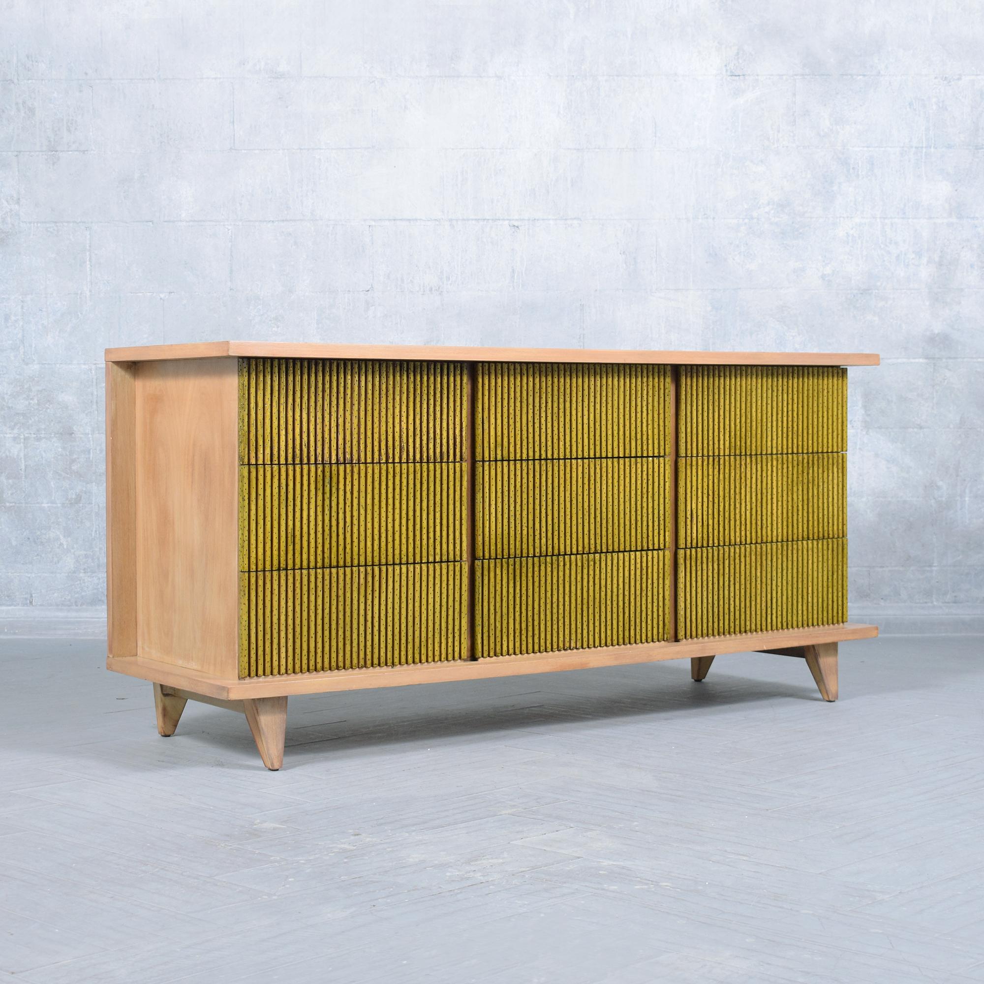 1960s Walnut Mid-Century Organic Modern Chest of Drawers: Handcrafted & Restored For Sale 4