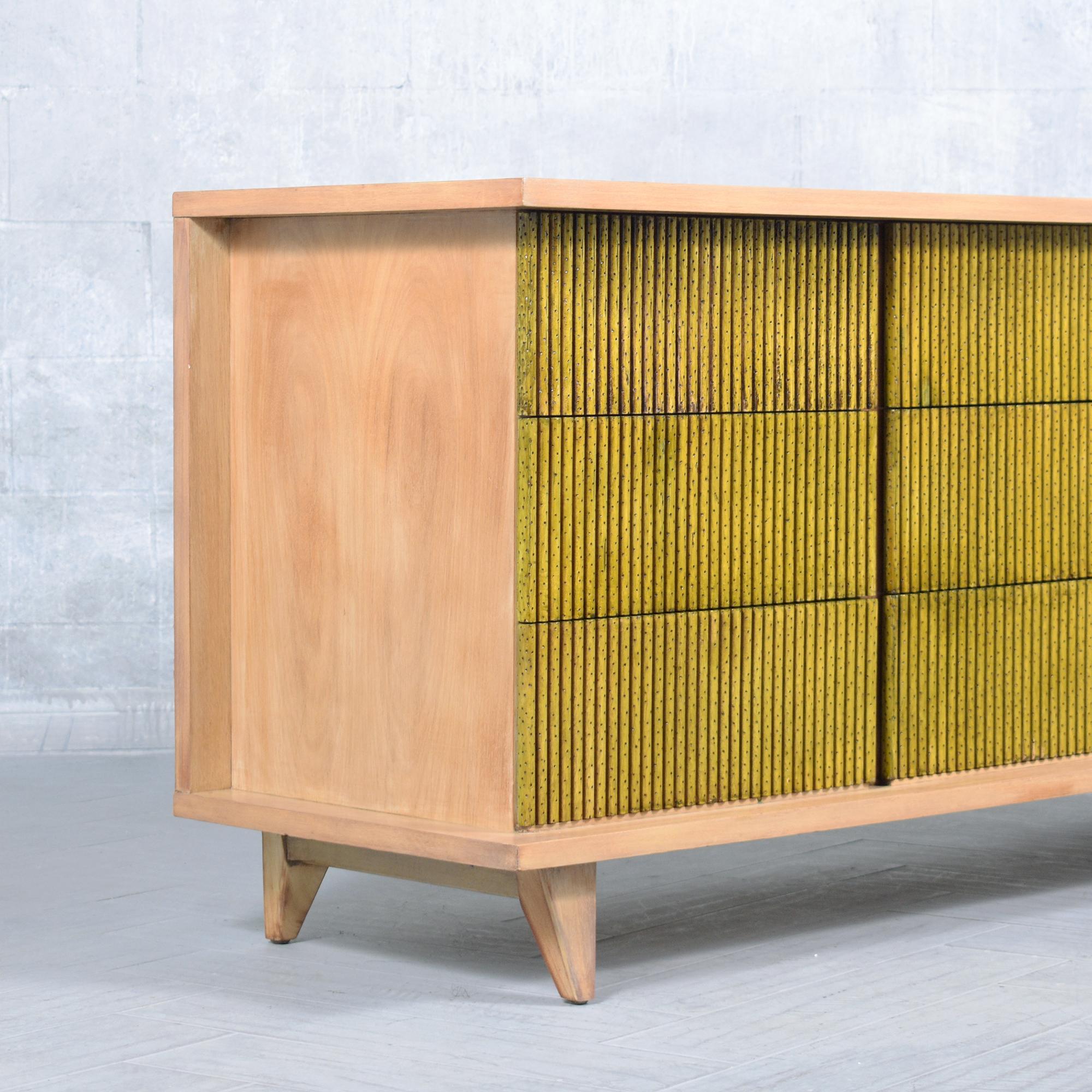 1960s Walnut Mid-Century Organic Modern Chest of Drawers: Handcrafted & Restored For Sale 5