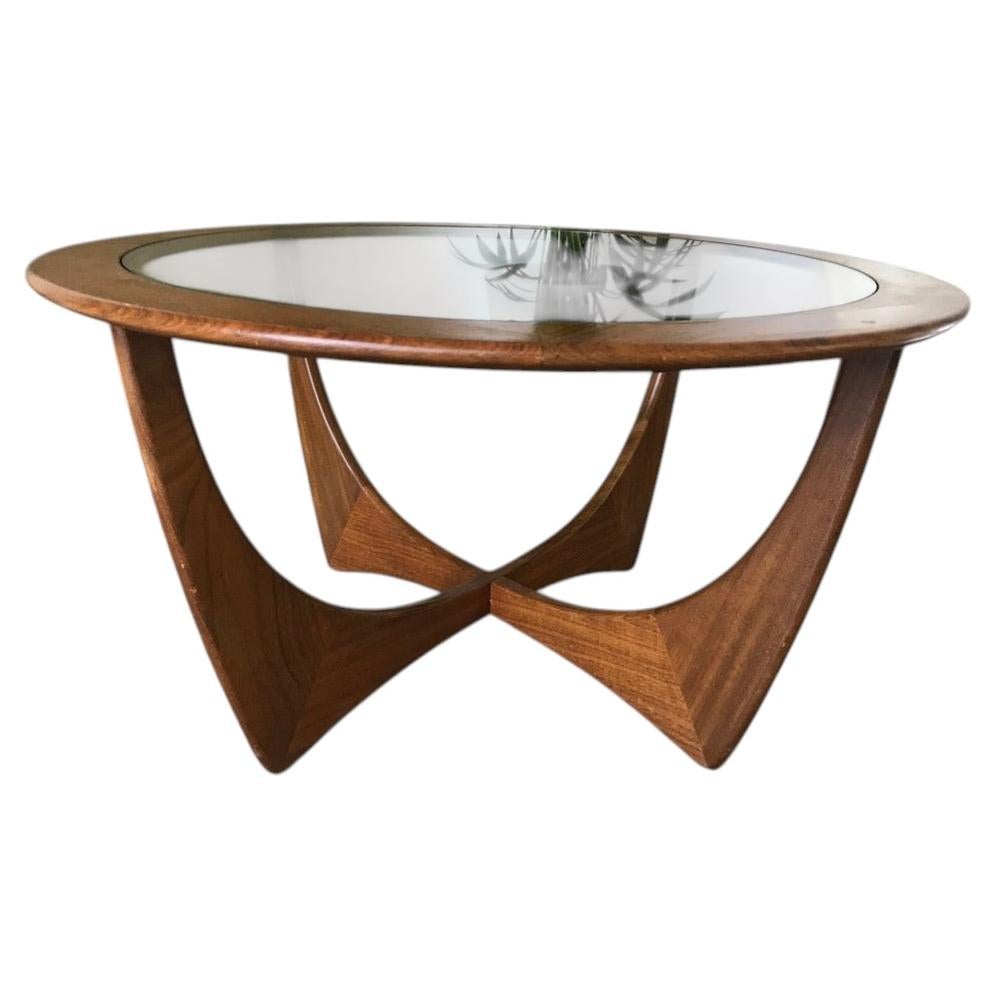 1960s Organic Retro Vintage Teak Coffee Table with Glass Centre 2 available