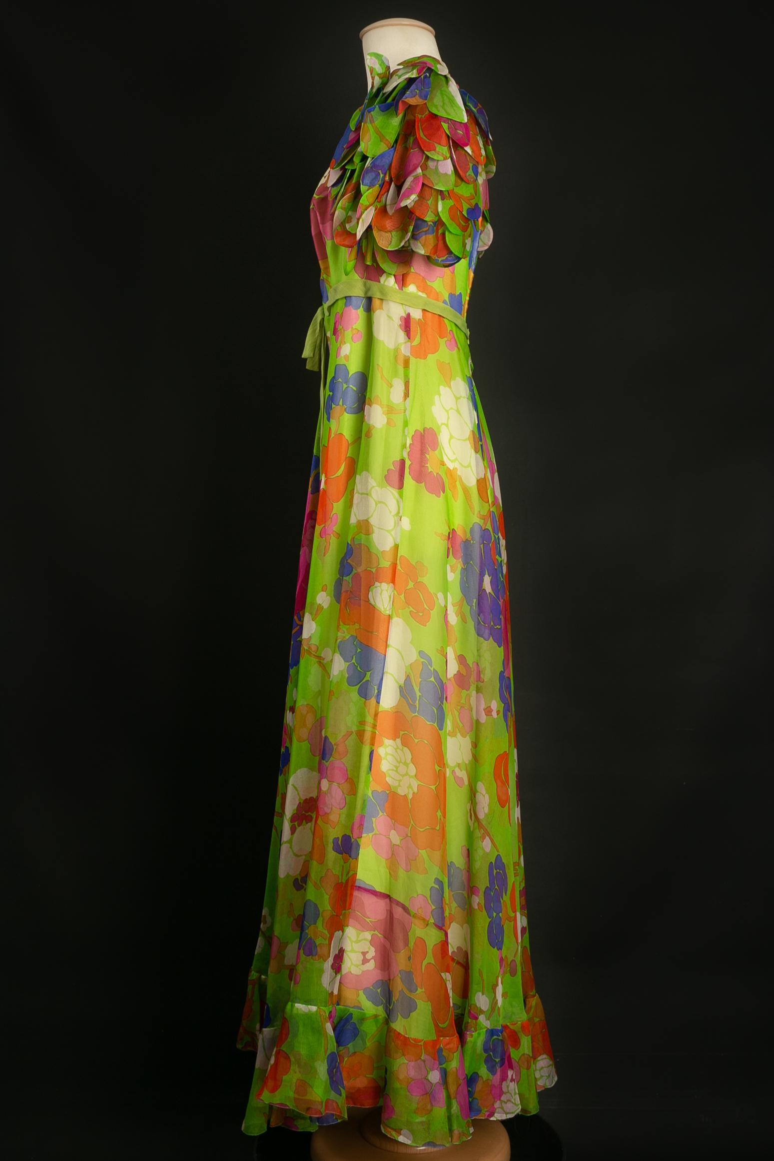 Brown 1960s organza dress For Sale
