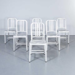 1960's Original Aluminium Emeco 1006 Navy Dining Chair - Set Of Six