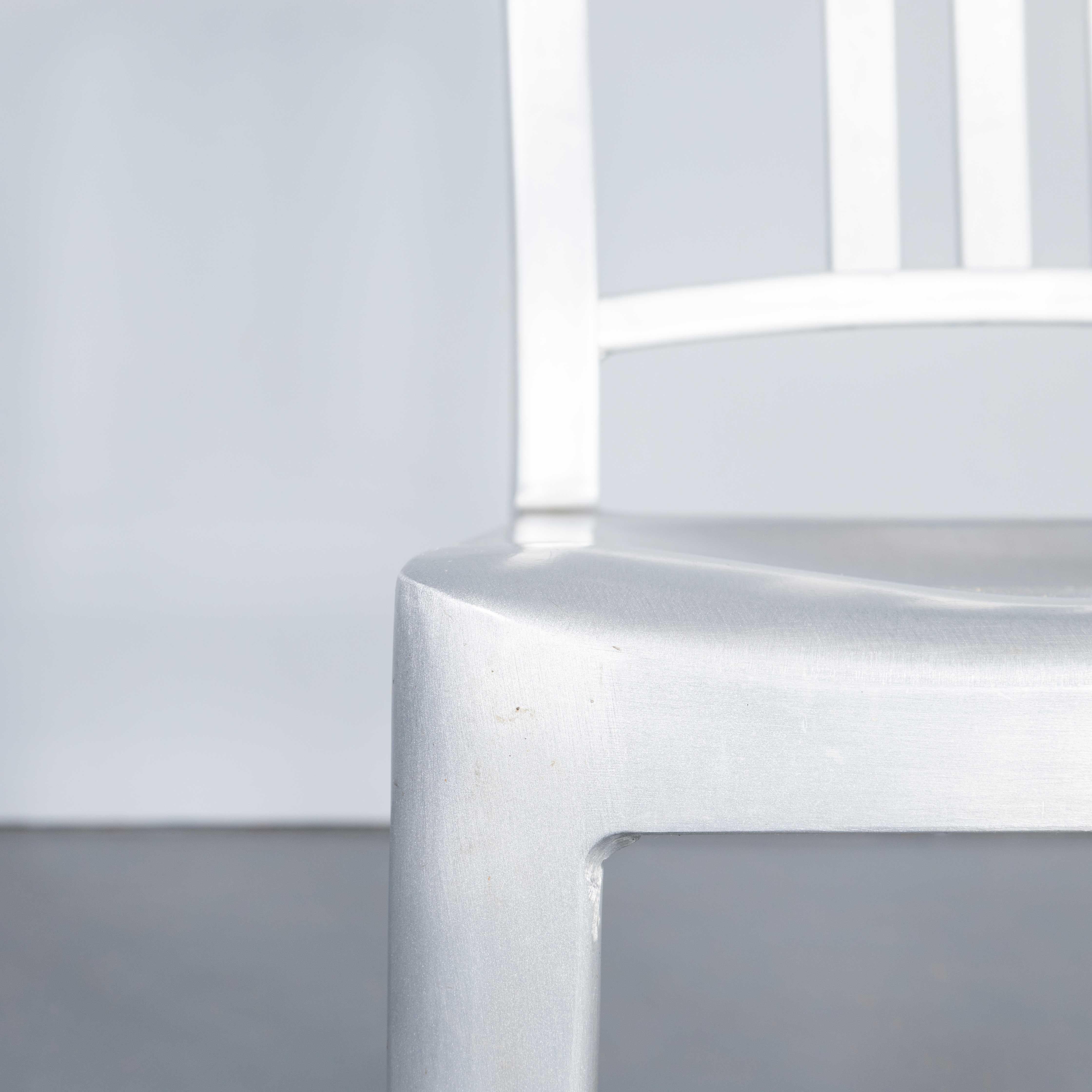 Aluminum 1960's Original Aluminium Emeco 1006 Navy Dining Chair - Set Of Six