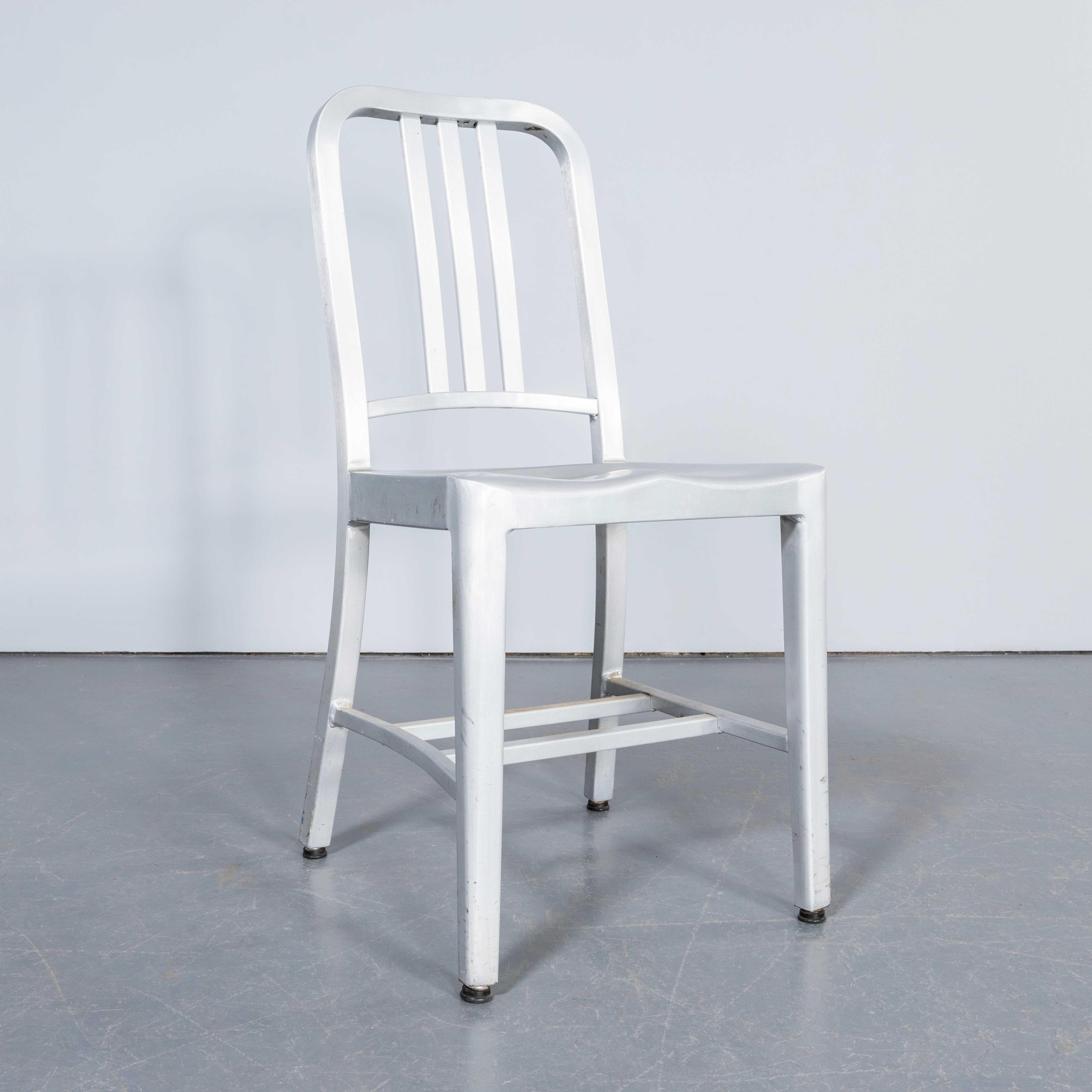 1960's Original Aluminium Emeco 1006 Navy Dining Chair - Set Of Six 1