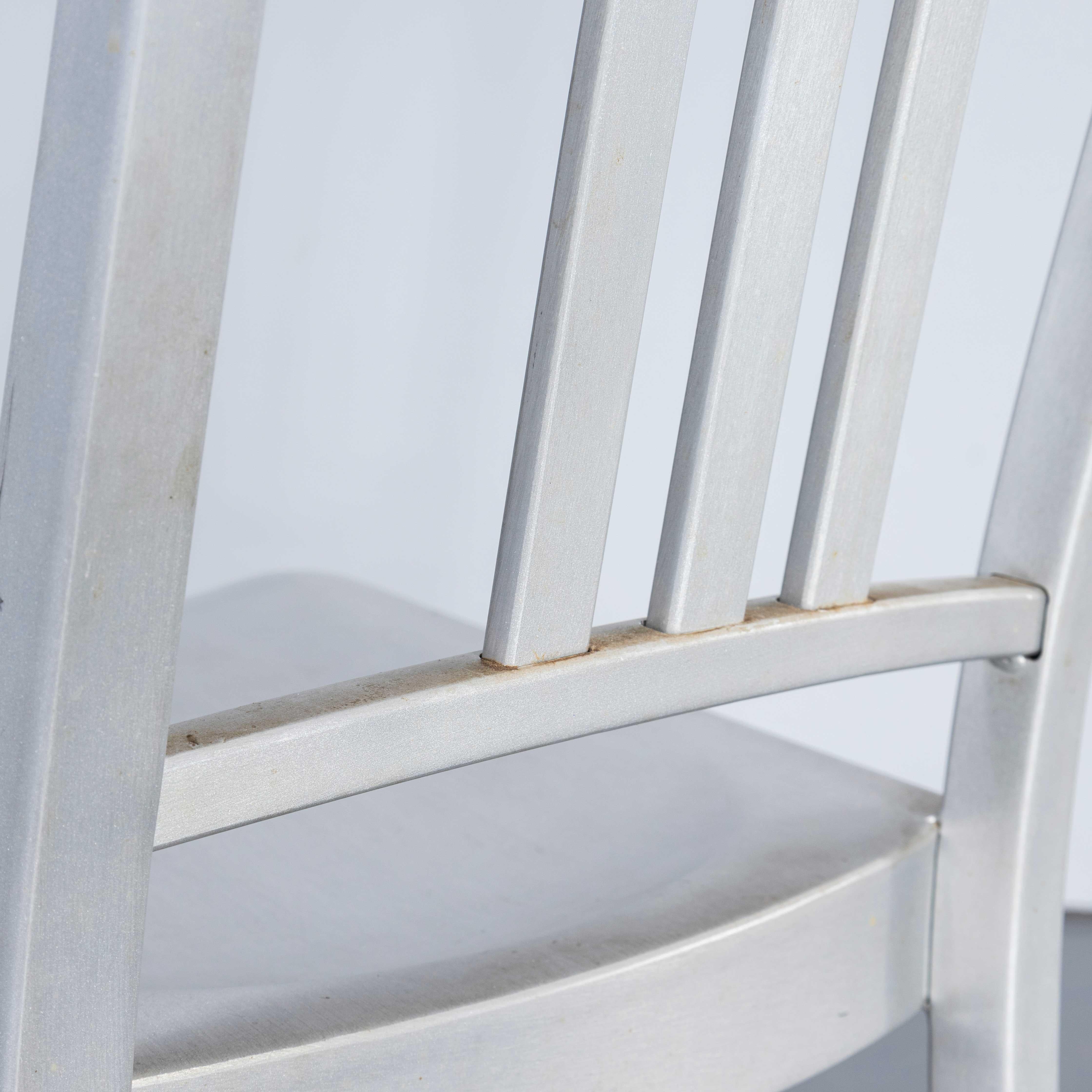 1960's Original Aluminium Emeco 1006 Navy Dining Chair - Set Of Six 3