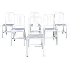 Original Emeco 1006 Marineblauer Esszimmerstuhl aus Aluminium, 1960er Jahre, Sechser-Set, Original