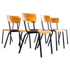 1960’s Original Black French Stacking University Dining Slim - Set Of Six