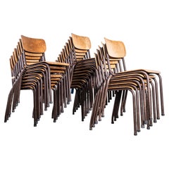 1960's Original Chocolate French Stacking University Dining Chairs - Good Quanti
