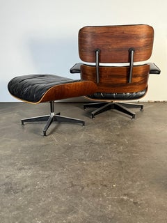 1960s Original Early Herman Miller Eames Lounge Chair and Ottoman