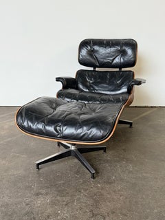1960s Original Early Herman Miller Eames Lounge Chair and Ottoman