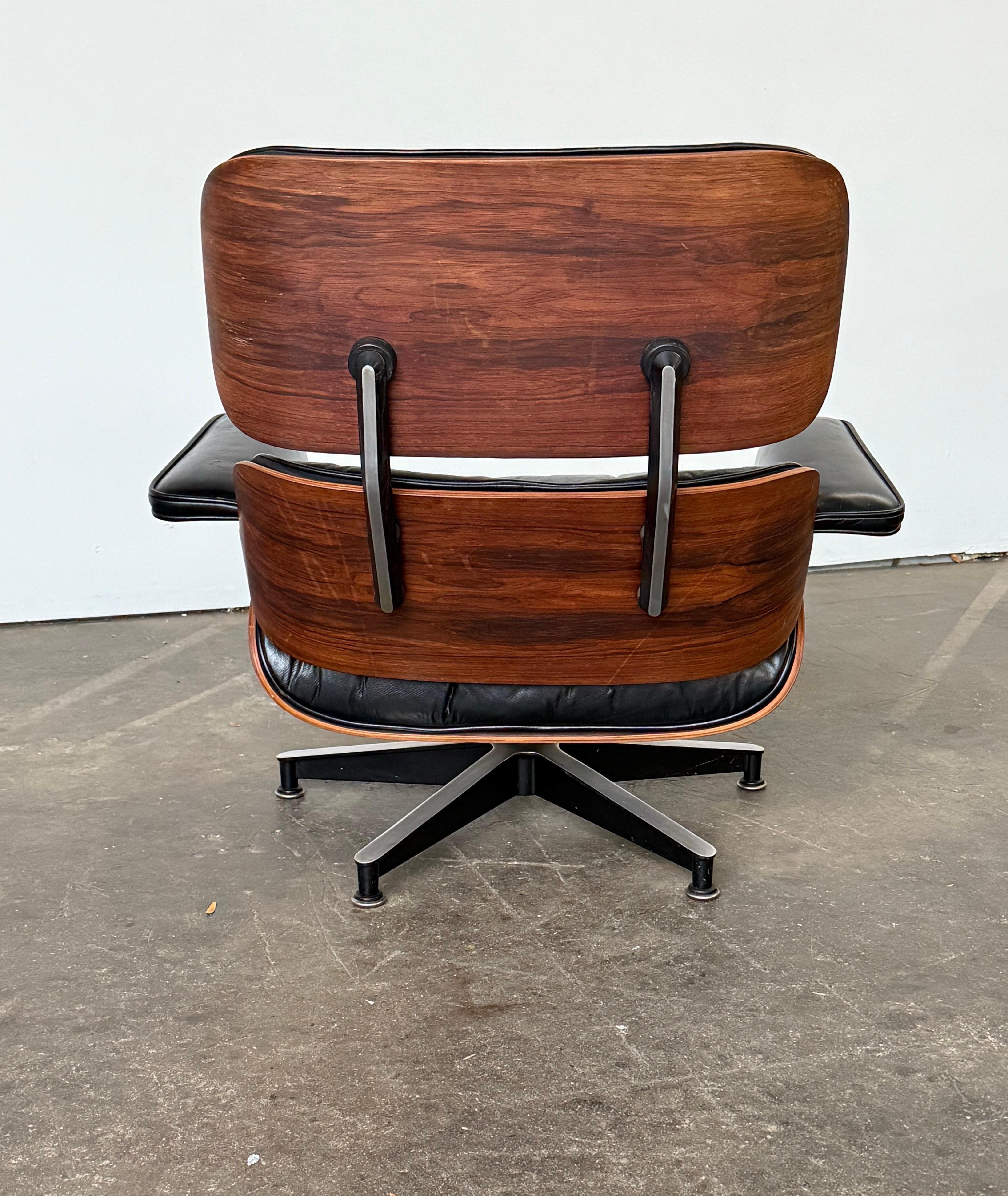 1960er Jahre Original früher Herman Miller Eames Lounge Chair und Ottoman (Mitte des 20. Jahrhunderts) im Angebot