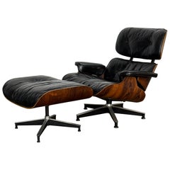 1960er Jahre Original früher Herman Miller Eames Lounge Chair und Ottoman