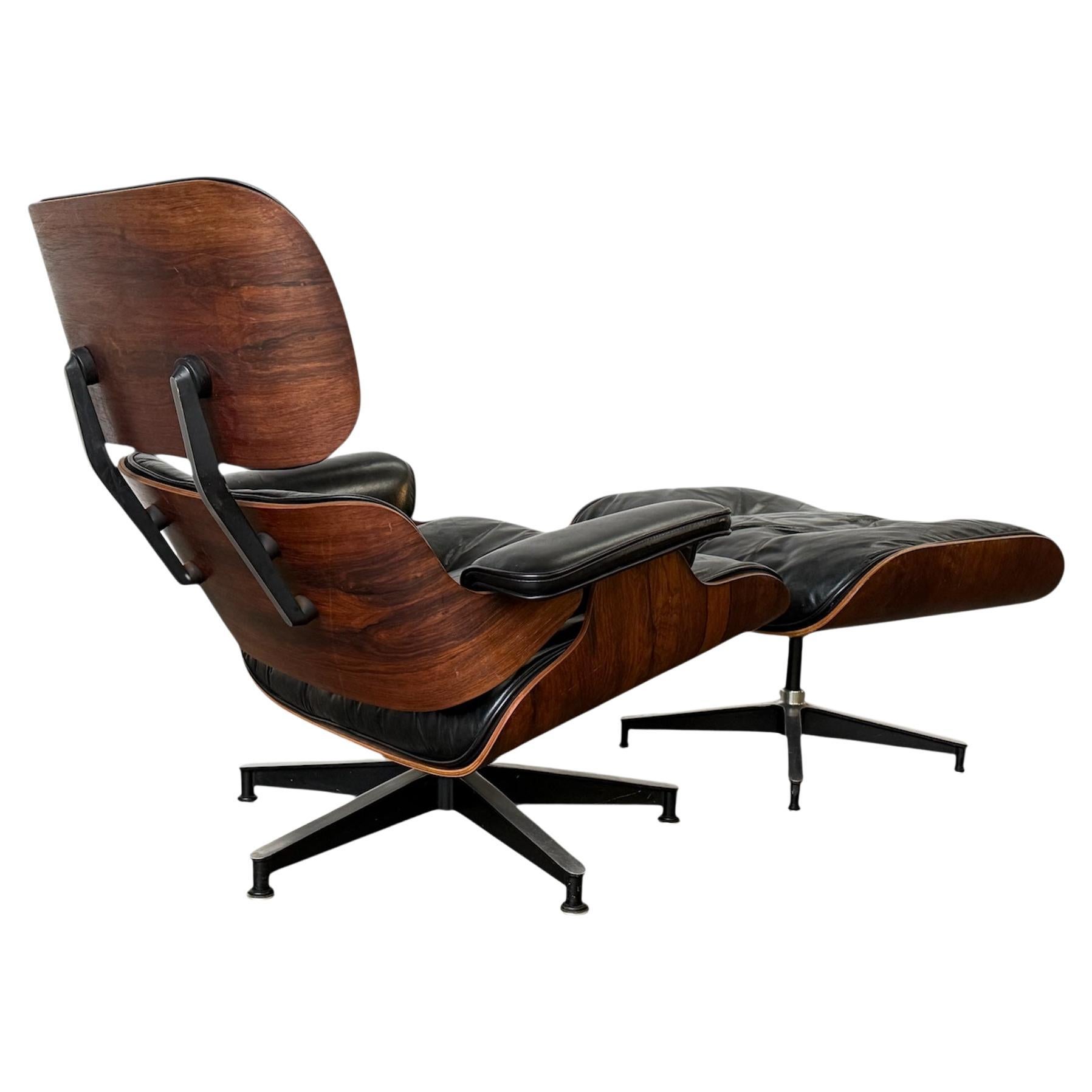1960er Jahre Original früher Herman Miller Eames Lounge Chair und Ottoman
