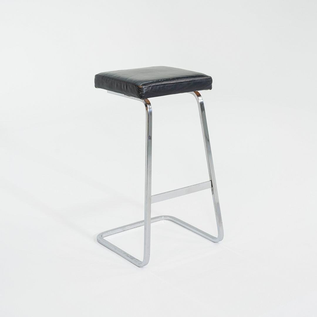 This is an original Four Seasons Bar Stool, designed by Mies Van Der Rohe and Phillip Johnson in 1958 for the Four Seasons Restaurant in the Seagram Building in New York. The design is believed to be a collaboration between van der Rohe, who