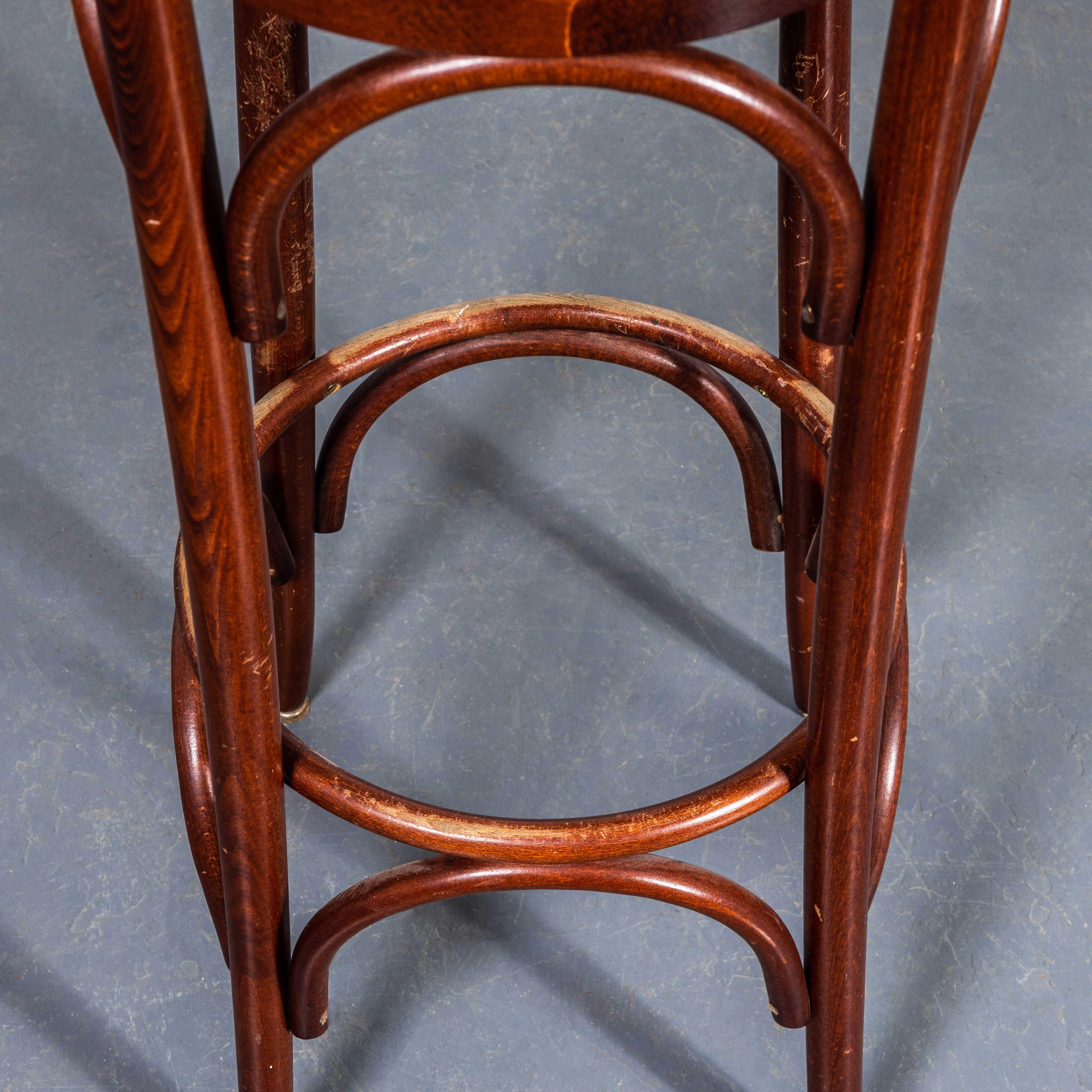 1960's Original French Bentwood High Bar Chairs - Set Of Six 8