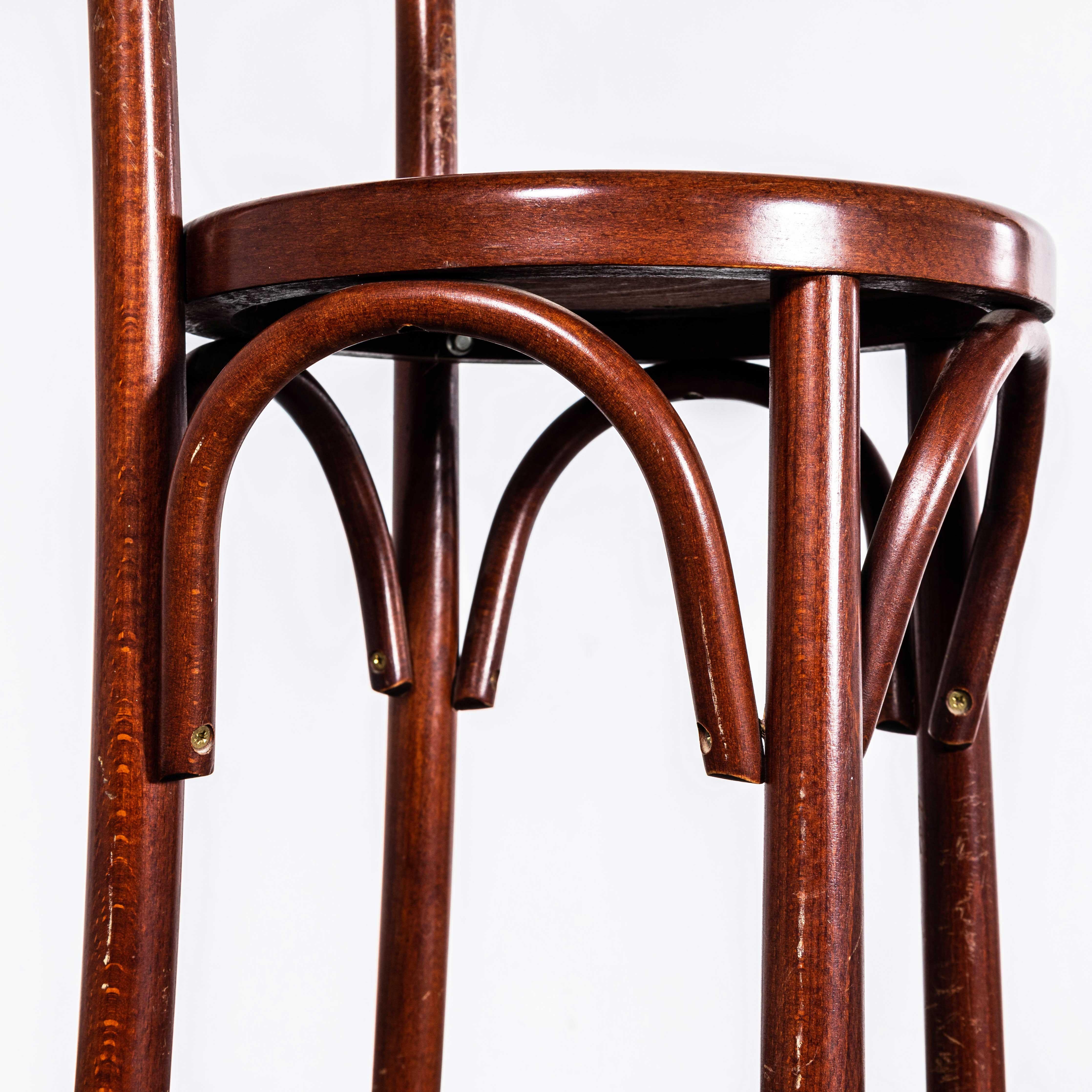 1960's Original French Bentwood High Bar Chairs - Set Of Six 3