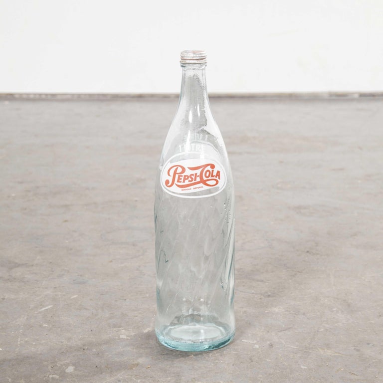 1960s Original French Glass Pepsi Bottles, Large Quantity Available For Sale at 1stDibs old