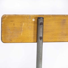 1960's Original French Mullca School Bench with Back