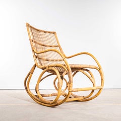 1960's Original French Rattan Rocking Chair