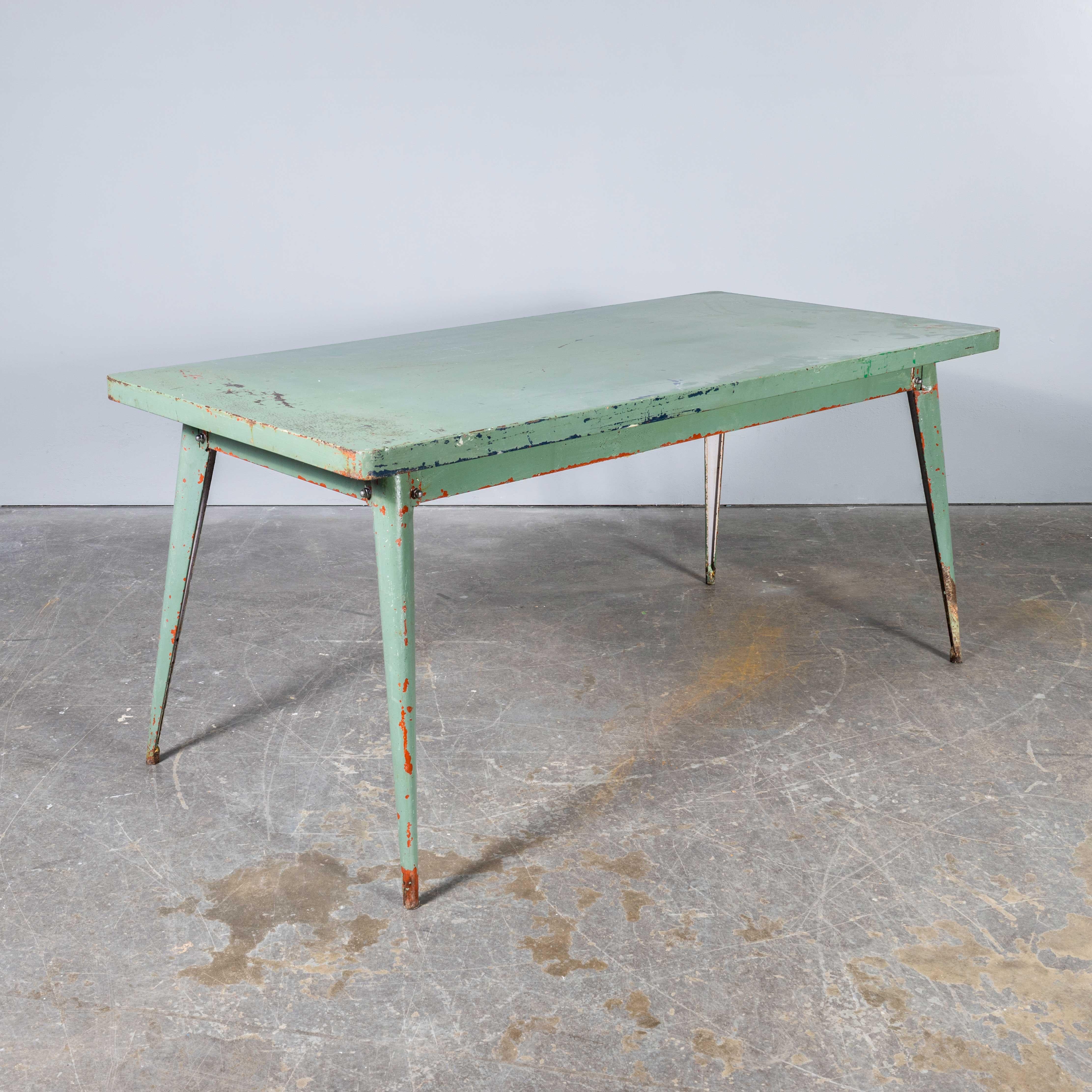 Tavolo da pranzo rettangolare originale francese T55 Tolix degli anni '60 - 160cm (Model.  1330) in vendita 5