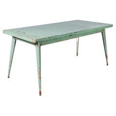 Tavolo da pranzo rettangolare originale francese T55 Tolix degli anni '60 - 160cm (Model.  1330)