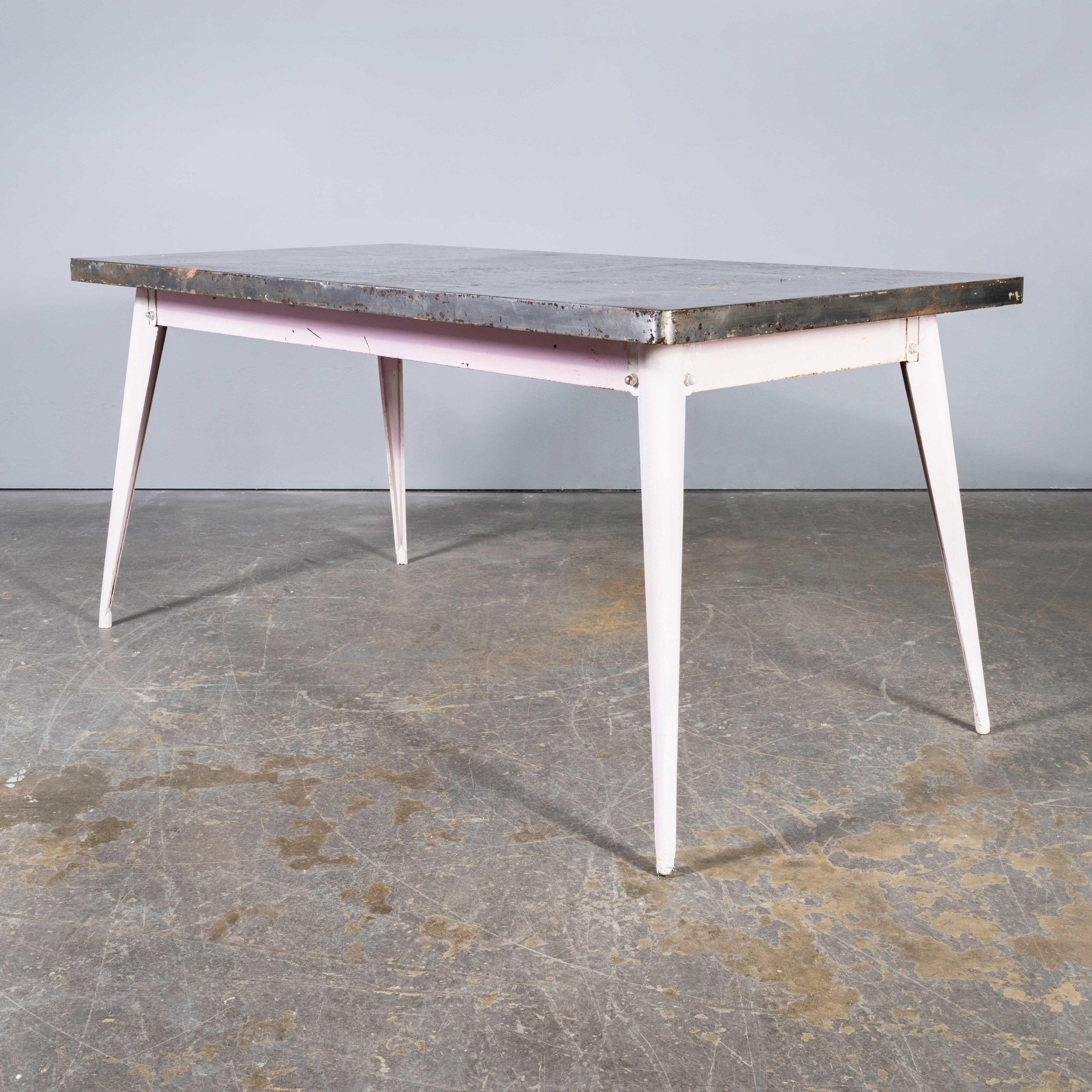 1960's Original French T55 Tolix Rectangular Dining Table - 160cm Model  1330.9 In Good Condition For Sale In Hook, Hampshire