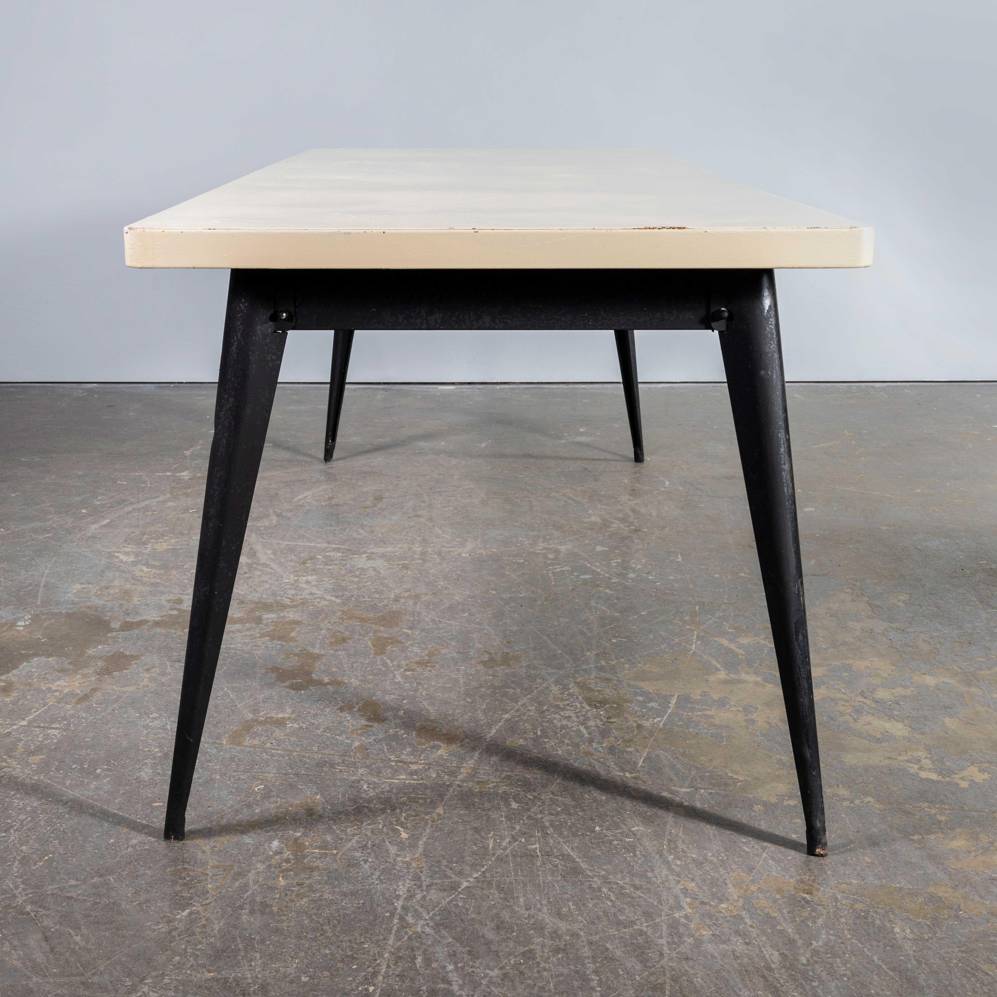 Mid-20th Century 1960's Original French T55 Tolix Rectangular White 2 Metre Dining Table. (932.4) For Sale