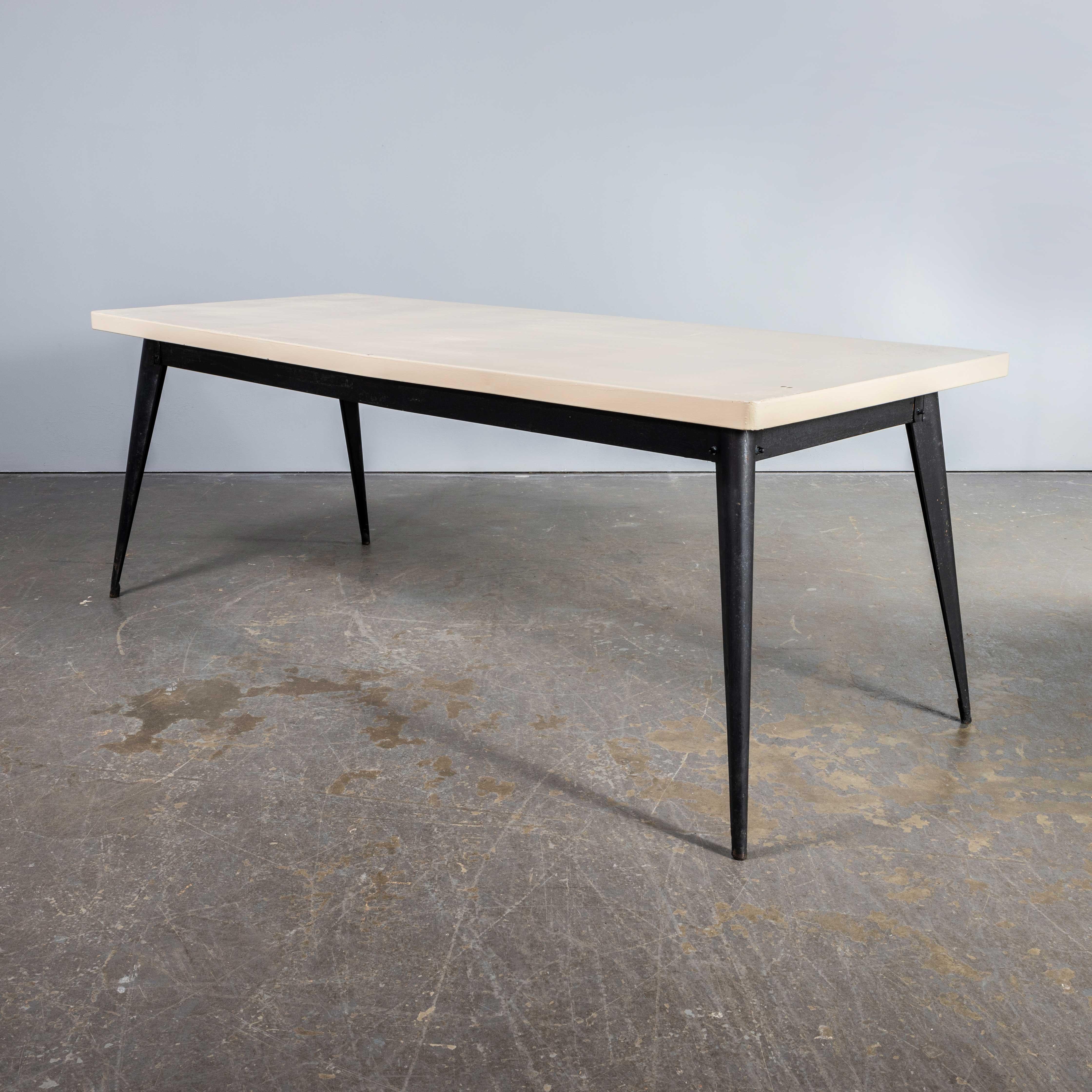 1960's Original French T55 Tolix Rectangular White 2 Metre Dining Table. (932.4) For Sale 3