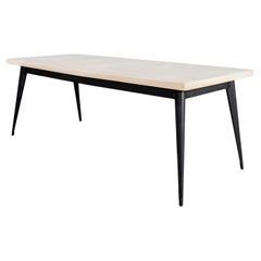 1960's Original French T55 Tolix Rectangular White 2 Metre Dining Table. (932.4)