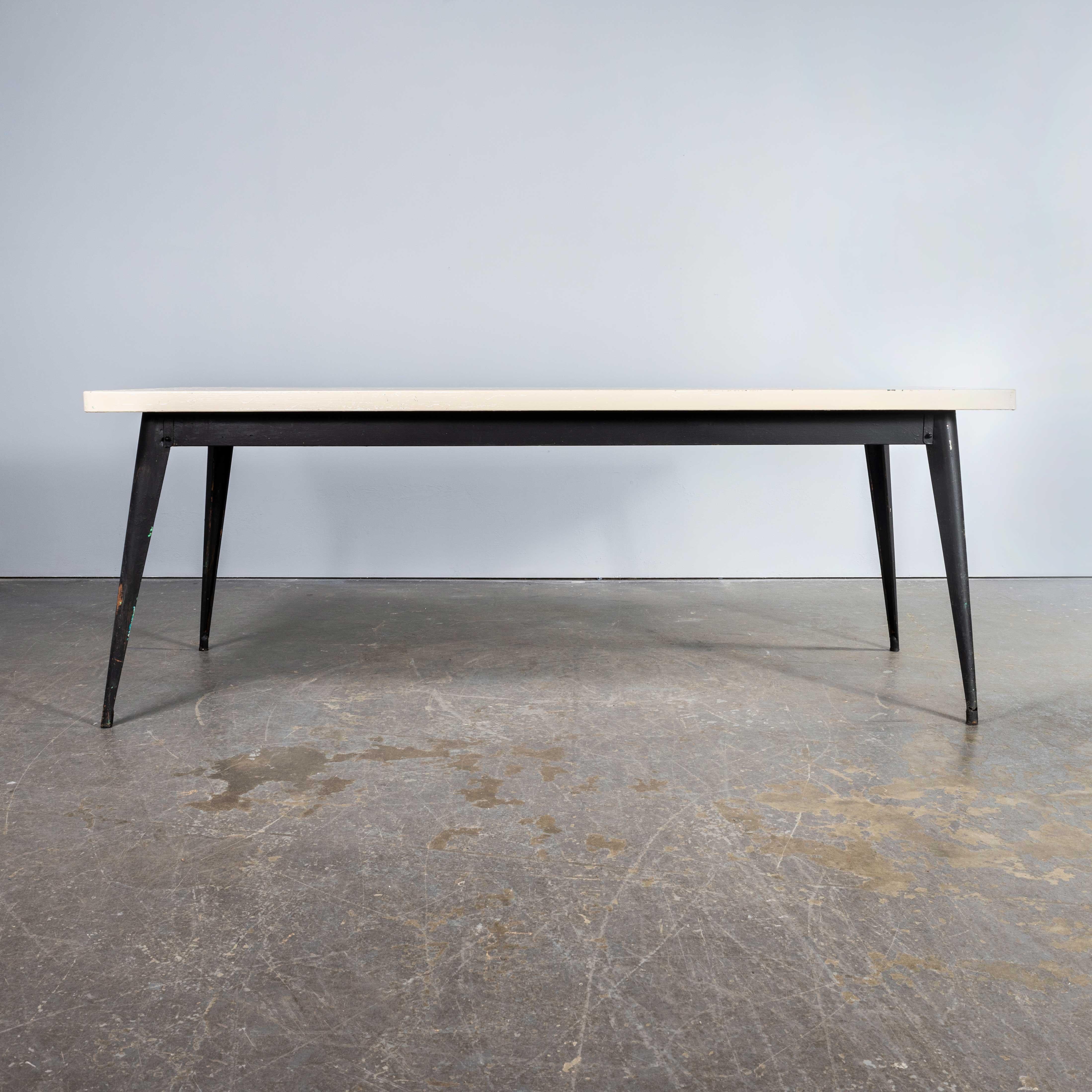 Mid-20th Century 1960's Original French T55 Tolix Rectangular White 2 Metre Dining Table. (932.5) For Sale