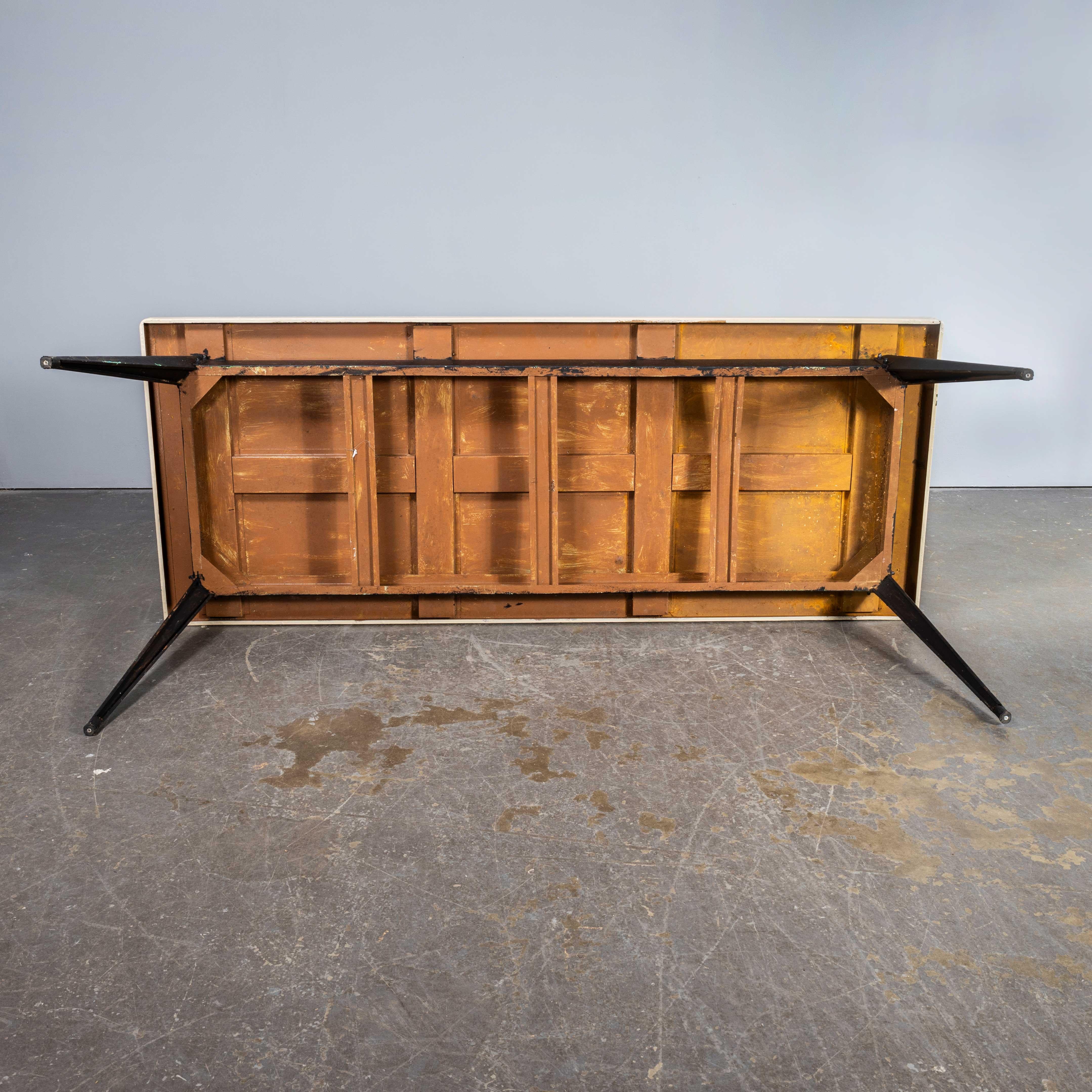 1960's Original French T55 Tolix Rectangular White 2 Metre Dining Table. (932.5) For Sale 2
