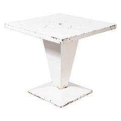 1960's Original French Tolix Kub Outdoor Table 'Model 1107.1', White Square