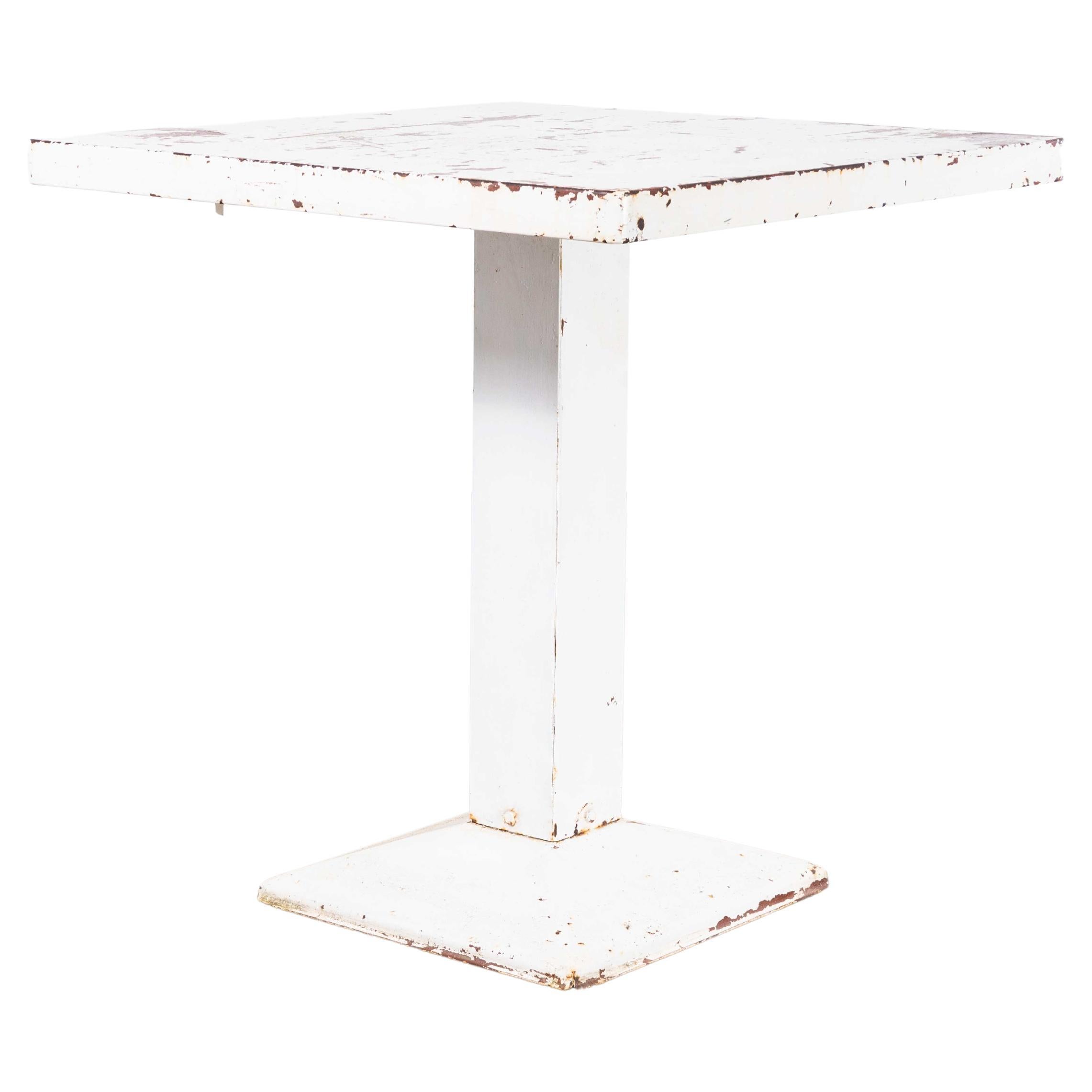 1960's Original French Tolix Square Outdoor Table - White Square (1153.1) For Sale