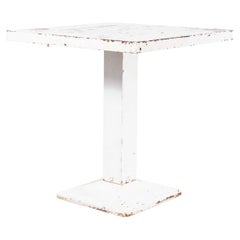 Vintage 1960's Original French Tolix Square Outdoor Table - White Square (1153.1)