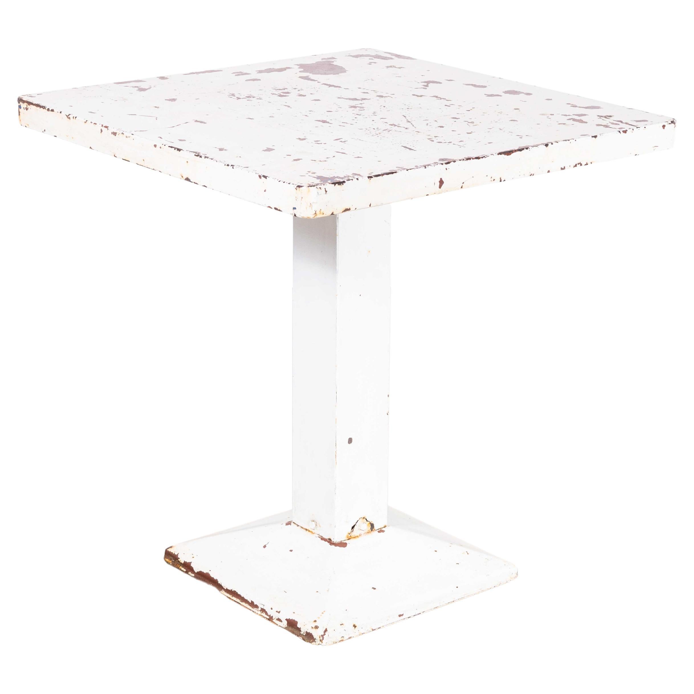 1960's Original French Tolix Square Outdoor Table - White Square (1153.2) For Sale