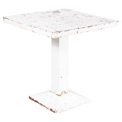 1960er Original französischer Tolix Tisch für den Außenbereich - Weiß quadratisch (1153.2)