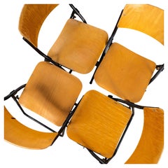 1960's Original German Folding University Dining Chairs-set of 4