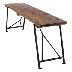 1960's Original Heavy Duty French Army Trestle Dining Table '1097'