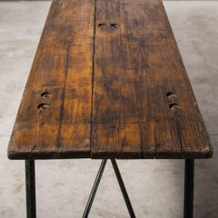 1960's Original Heavy Duty French Army Trestle Dining Table '1097.1'
