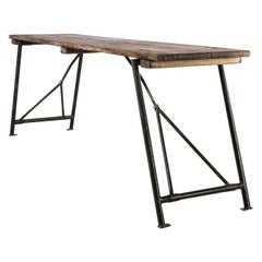 1960's Original Heavy Duty French Army Trestle Dining Table '1097.4'