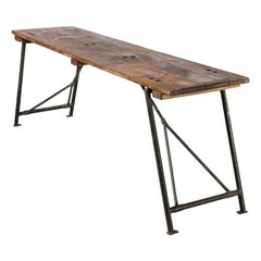 Used 1960's Original Heavy Duty French Army Trestle Dining Table '1097.5'