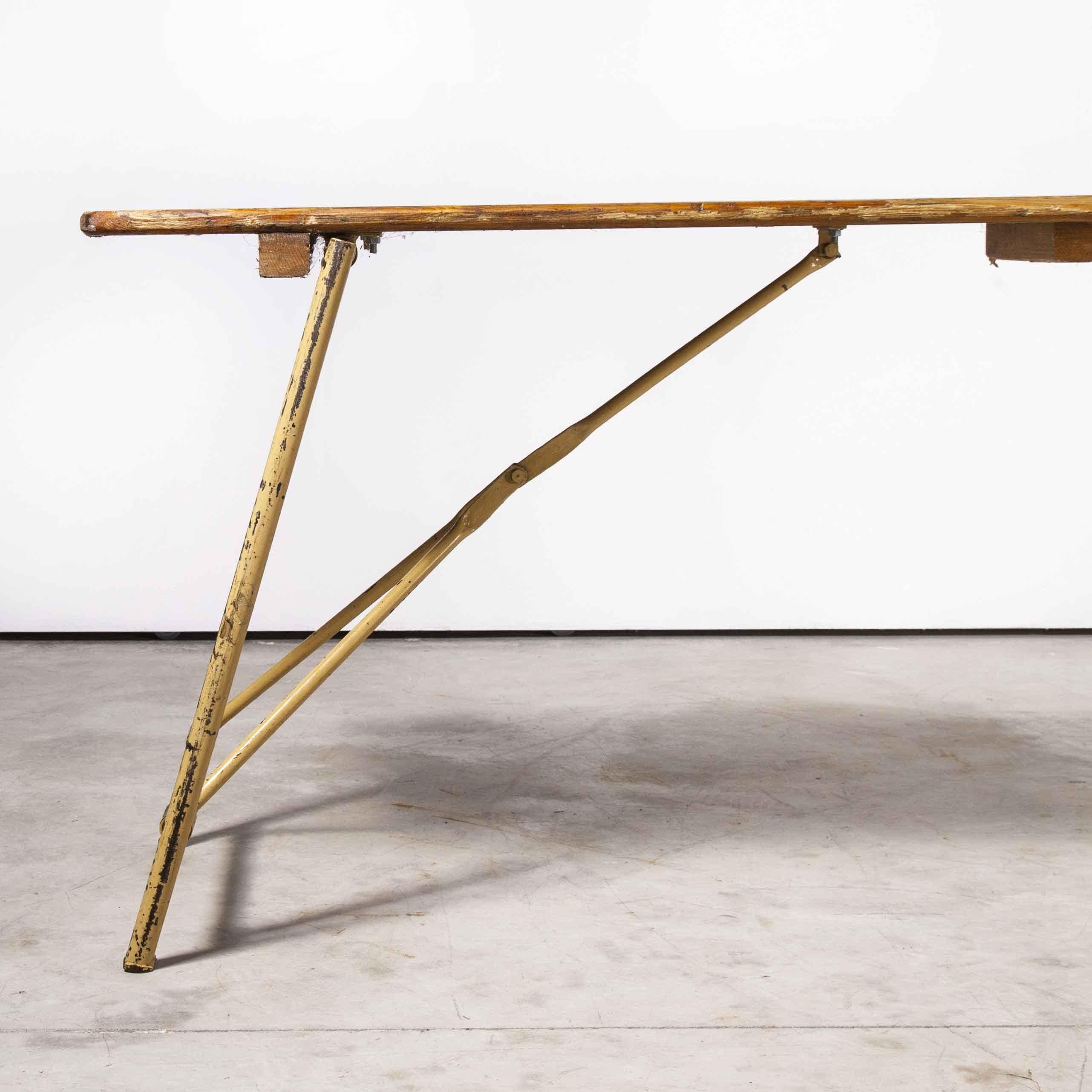 1960's Original Heavy Duty French Army Trestle Dining Table '1097.7' In Good Condition In Hook, Hampshire