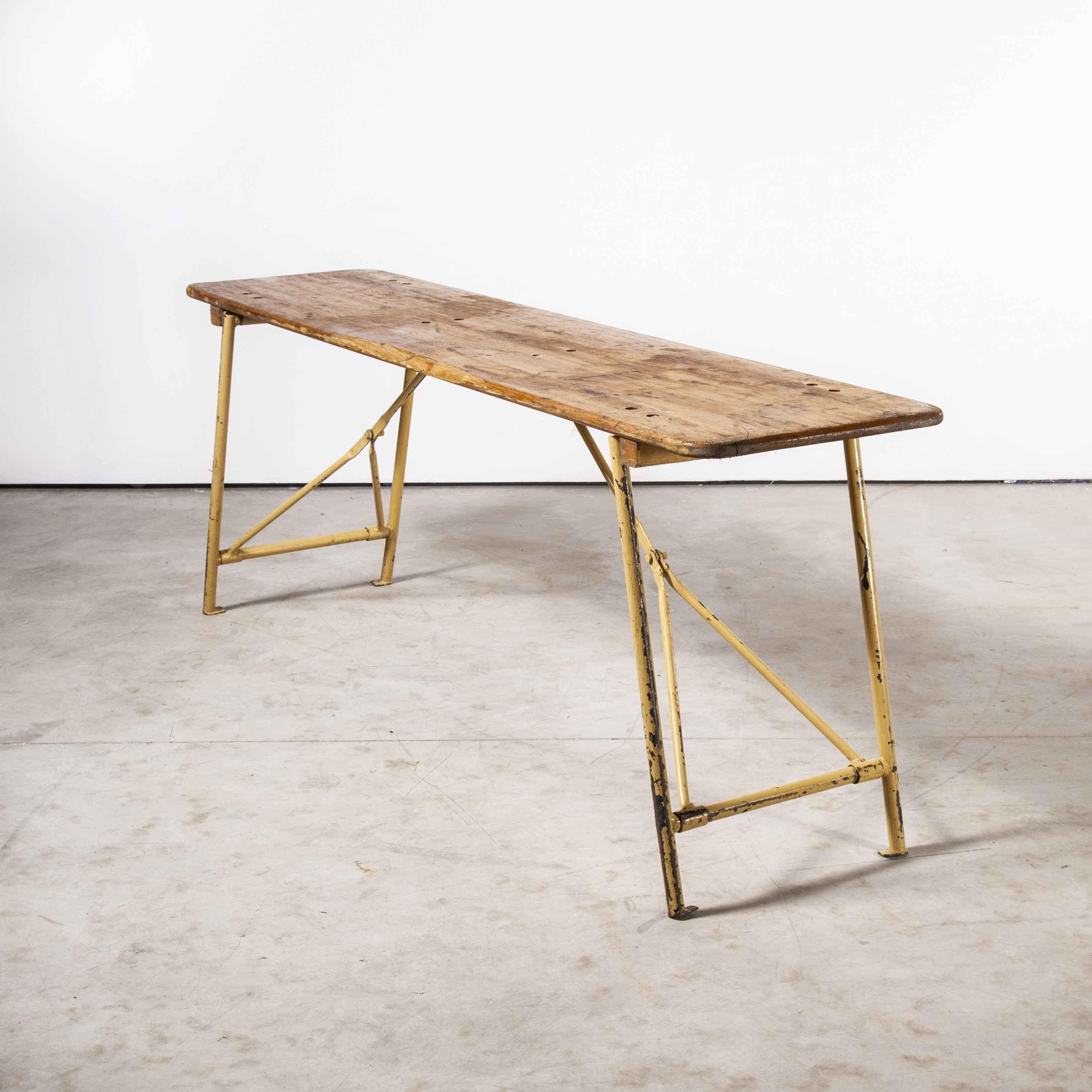 Beech 1960's Original Heavy Duty French Army Trestle Dining Table '1097.7'