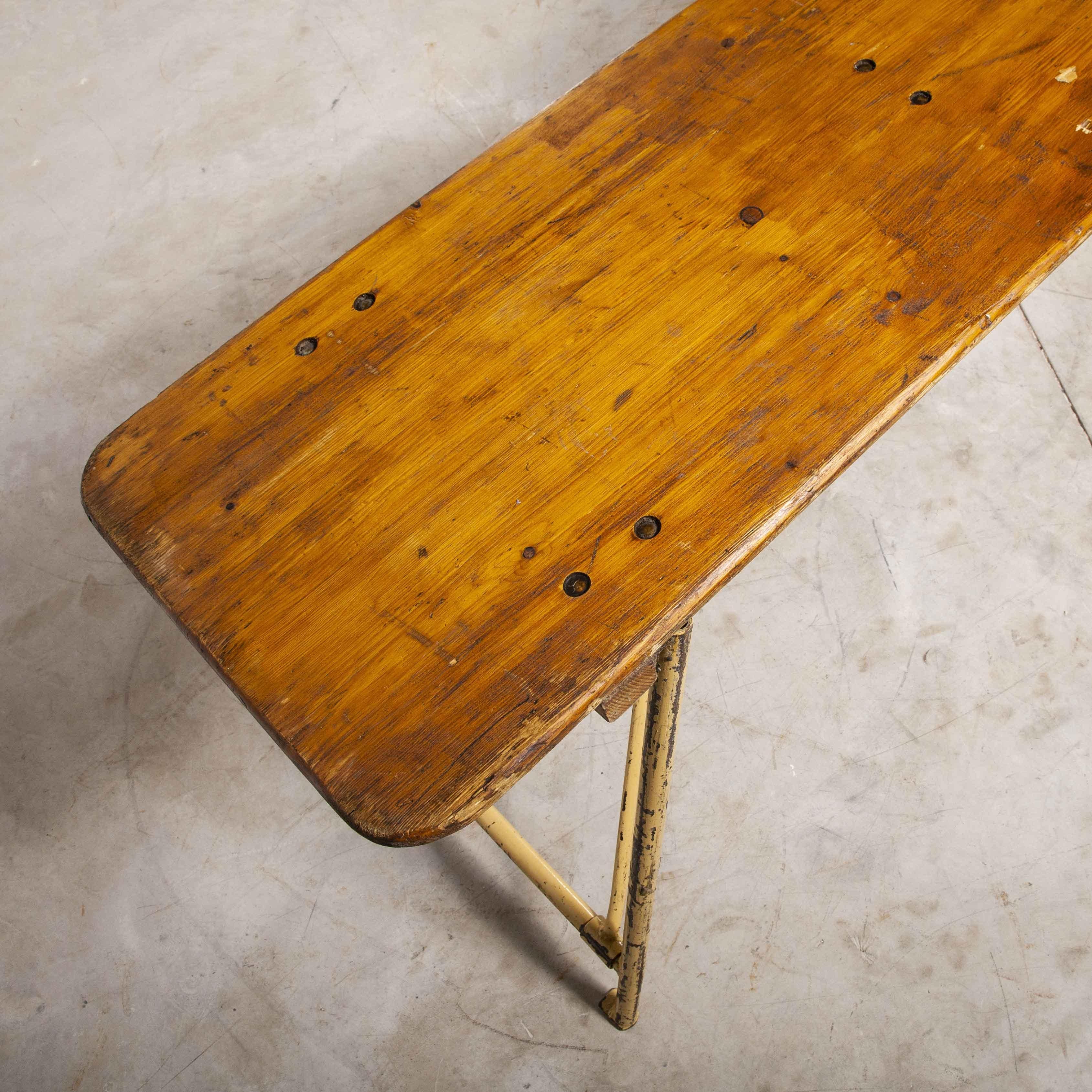 1960's Original Heavy Duty French Army Trestle Dining Table '1097.7' 3