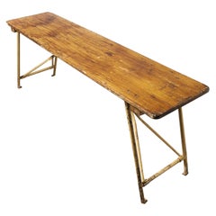 Used 1960's Original Heavy Duty French Army Trestle Dining Table '1097.8'