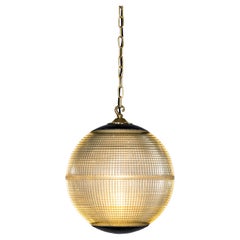 1960's Original Holophane Parisian Glass Globe Lamps - Large 16 Inch