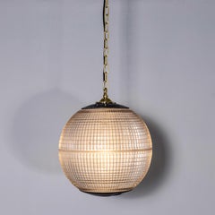 1960's Original Holophane Parisian Glass Globe Lamps - Very Large 18 Inch