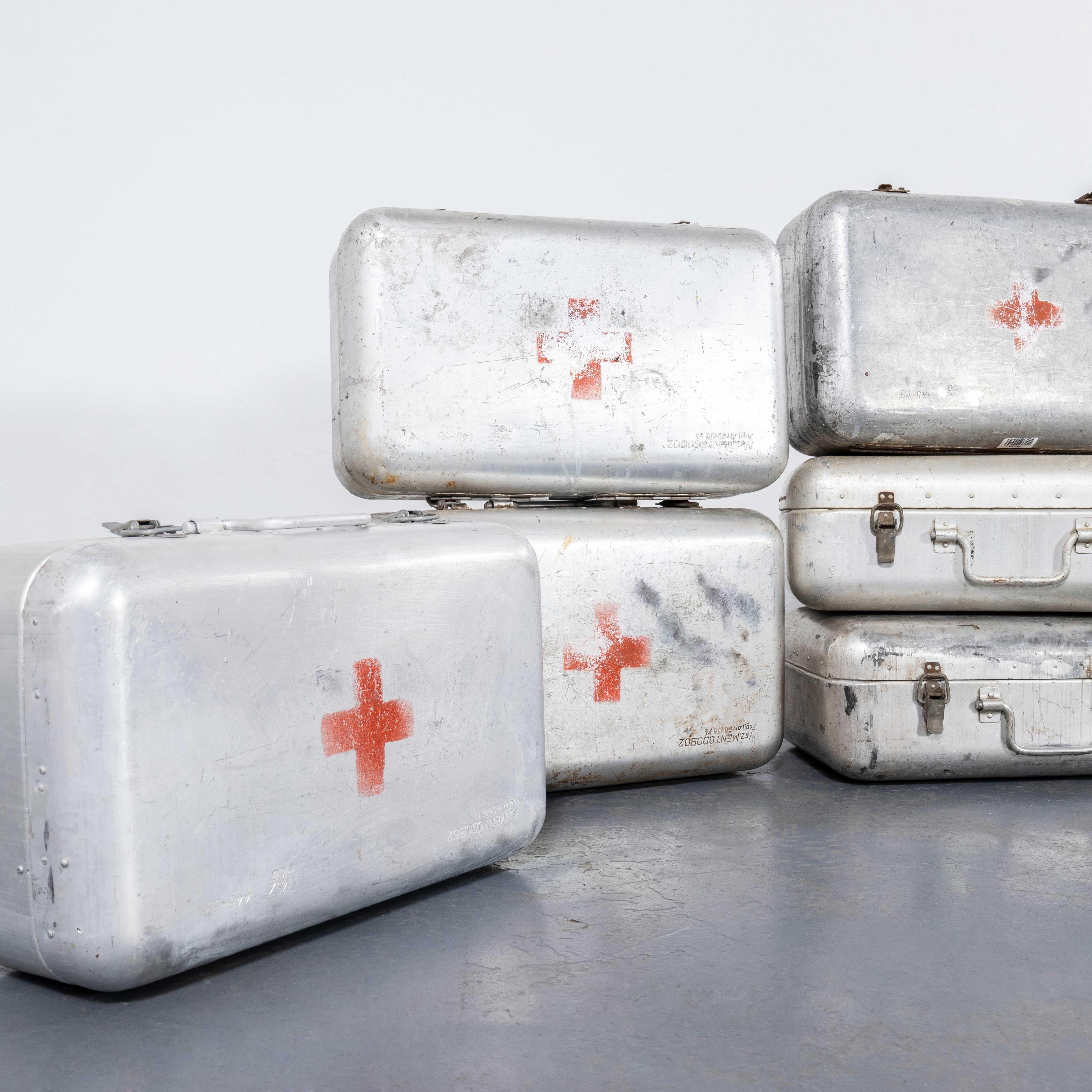 1960's Original Hungarian Army First Aid Boxes - Large Shape In Good Condition For Sale In Hook, Hampshire